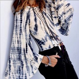 Free People | Tie Dye Bell Sleeve Top XS